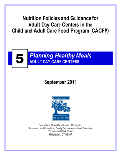 Nutrition Policies and Guidance for Adult Day Care Centers in the