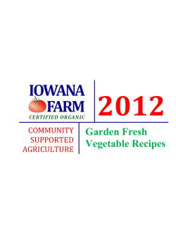 2012  Garden Fresh Vegetable Recipes
