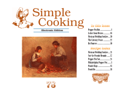 Simple Cooking In this Issue