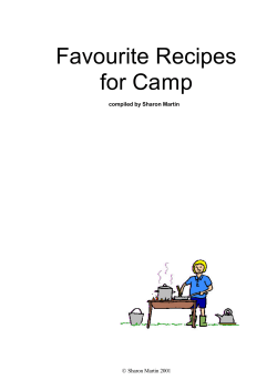 Favourite Recipes for Camp  