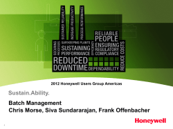 Sustain.Ability.  Batch Management Chris Morse, Siva Sundararajan, Frank Offenbacher
