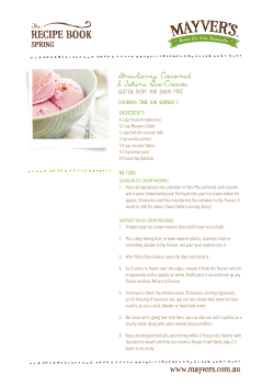 RECIPE BOOK SPRING Strawberry, Coconut &amp; Tahini Ice-Cream