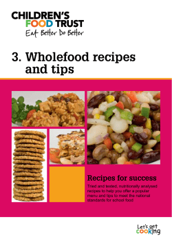 3.  Wholefood recipes and tips Recipes for success