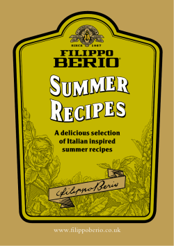 A delicious selection of Italian inspired summer recipes www.filippoberio.co.uk