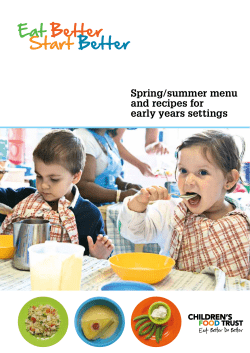 Spring/summer menu and recipes for early years settings