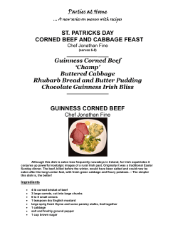 ST. PATRICKS DAY CORNED BEEF AND CABBAGE FEAST Guinness Corned Beef