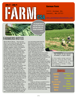 FARM CSA FARMERS NOTES