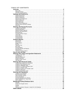 TABLE OF CONTENTS Overview 2