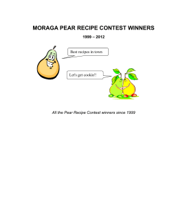 MORAGA PEAR RECIPE CONTEST WINNERS – 2012 1999