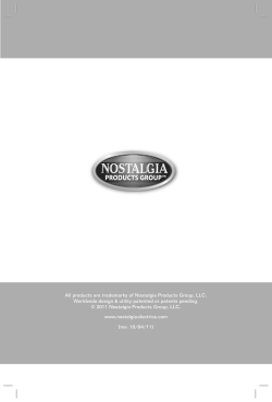 All products are trademarks of Nostalgia Products Group, LLC.