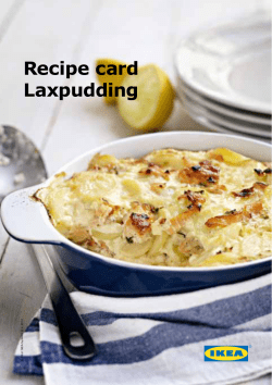 Recipe card Laxpudding . 2012 .V
