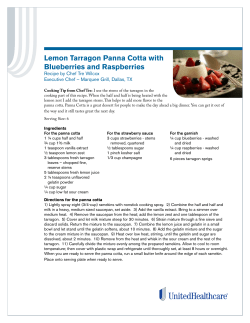 Lemon Tarragon Panna Cotta with Blueberries and Raspberries