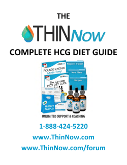 COMPLETE HCG DIET GUIDE THE  1-888-424-5220