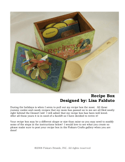 Recipe Box Designed by: Lisa Falduto