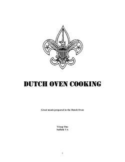 DUTCH OVEN COOKING  1 Great meals prepared in the Dutch Oven