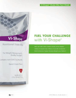 with Vi-Shape FUEL YOUR CHALLENGE Vi-Shape Shake Mix Fact Sheet