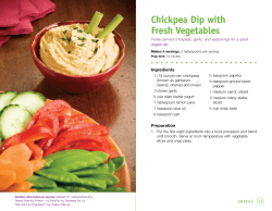 Chickpea Dip with Fresh Vegetables Ingredients