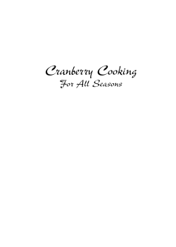 Cranberry Cooking  For All Seasons