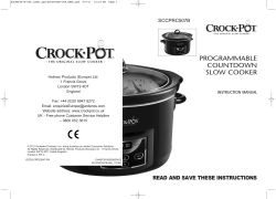 PROGRAMMABLE COUNTDOWN SLOW COOKER SCCPRC507B