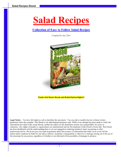 Salad Recipes Collection of Easy to Follow Salad Recipes Salad Recipes Ebook