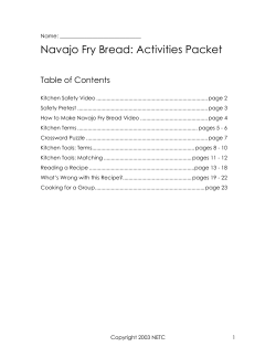 Navajo Fry Bread: Activities Packet Table of Contents