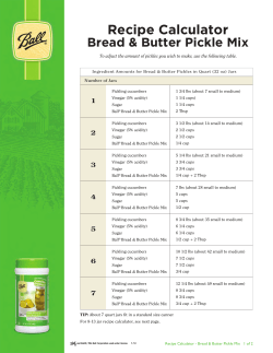 Recipe Calculator Bread &amp; Butter Pickle Mix 1