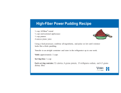 High-Fiber Power Pudding Recipe