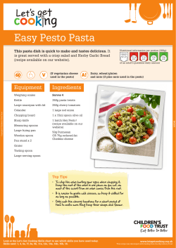 Easy Pesto Pasta Equipment Ingredients