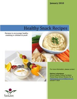 Healthy Snack Recipes January 2010 Recipes to encourage healthy