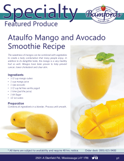 Specialty Ataulfo Mango and Avocado Smoothie Recipe Featured Produce
