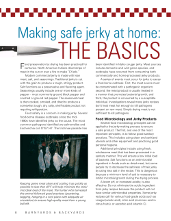 the basics Making safe jerky at home: F
