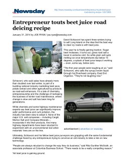 Entrepreneur touts beet juice road deicing recipe