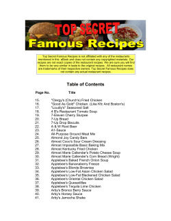 Top Secret Famous Recipes is not affiliated with any of... mentioned in this  eBook and does not contain any...
