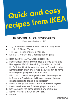y Quick and eas recipes from IKEA INDIVIDUAL CHEESECAKES