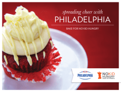 PhiladelPhia spreading cheer with Bake for No kid huNgry