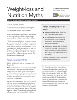 Weight-loss and Nutrition Myths WIN Healthy habits may help you lose
