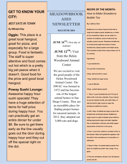 GET TO KNOW YOUR CITY:  ASES NEWSLETTE