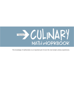 Culinary Math Workbook Glendale Union High