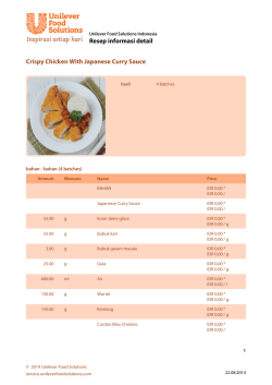 Resep informasi detail Crispy Chicken With Japanese Curry Sauce