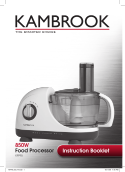850W Food Processor Instruction Booklet KFP95