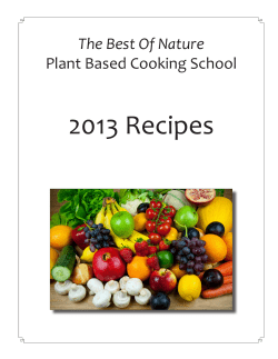2013 Recipes The Best Of Nature Plant Based Cooking School
