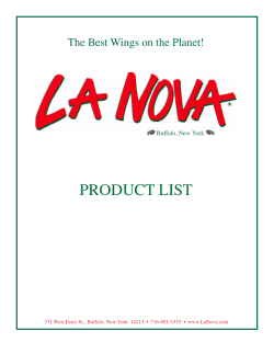 PRODUCT LIST The Best Wings on the Planet! Buffalo, New York