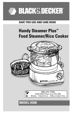 ? Handy Steamer Plus Food Steamer/Rice Cooker MODEL HS90