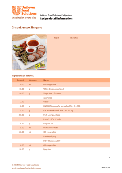 Recipe detail information Crispy Liempo Sinigang Ingredients (1 batches)