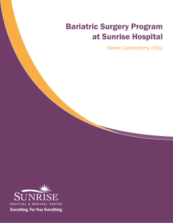 Bariatric Surgery Program at Sunrise Hospital Sleeve Gastrectomy (VSG) Everything. For Your Everything.