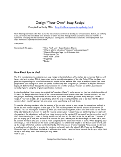 Design *Your Own* Soap Recipe! Compiled by Kathy Miller