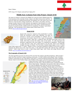 Middle East: Lebanon Food Atlas Project- Znoud Al-Sit