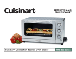 INSTRUCTION AND RECIPE BOOKLET Cuisinart Convection Toaster Oven Broiler
