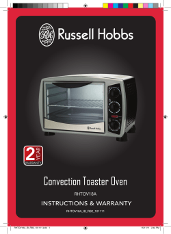 2 Convection Toaster Oven INSTRUCTIONS &amp; WARRANTY YEAR