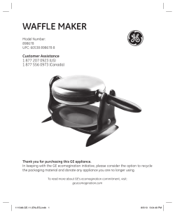 Waffle maker Customer assistance 1 877 207 0923 (US)